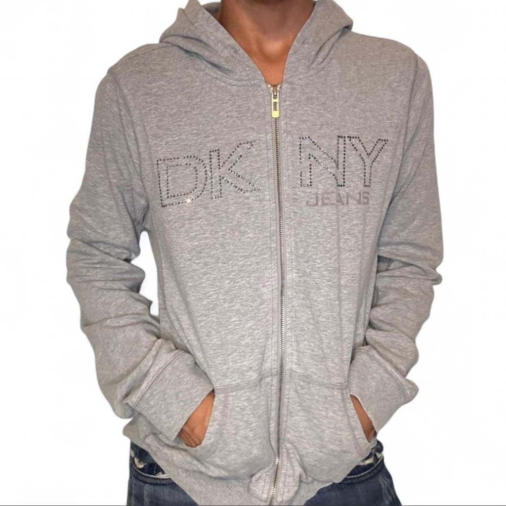 DKNY Light Gray Casual Hoodie